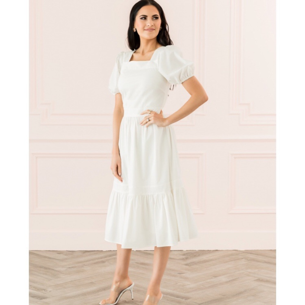 Rachel Parcell Ivory Puff Sleeve Dress